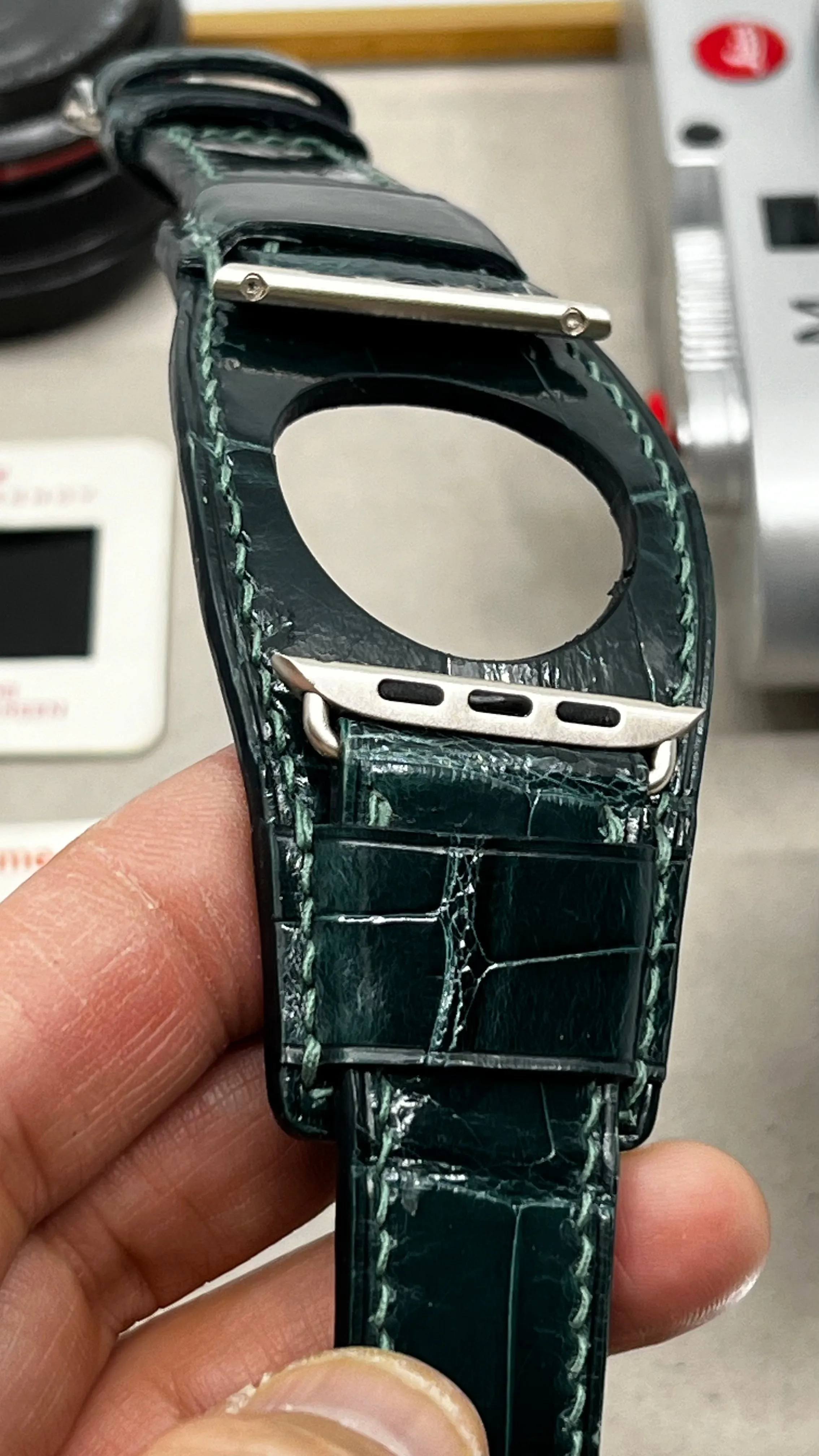 Apple Watch Ultra Watch Band, Apple Watch 49mm 45mm 41mm 40mm Smartwatch Band, Cuff Watch Band, iWatch Band, Green Alligator Watch Straps, Samsung Galaxy Watch Band
