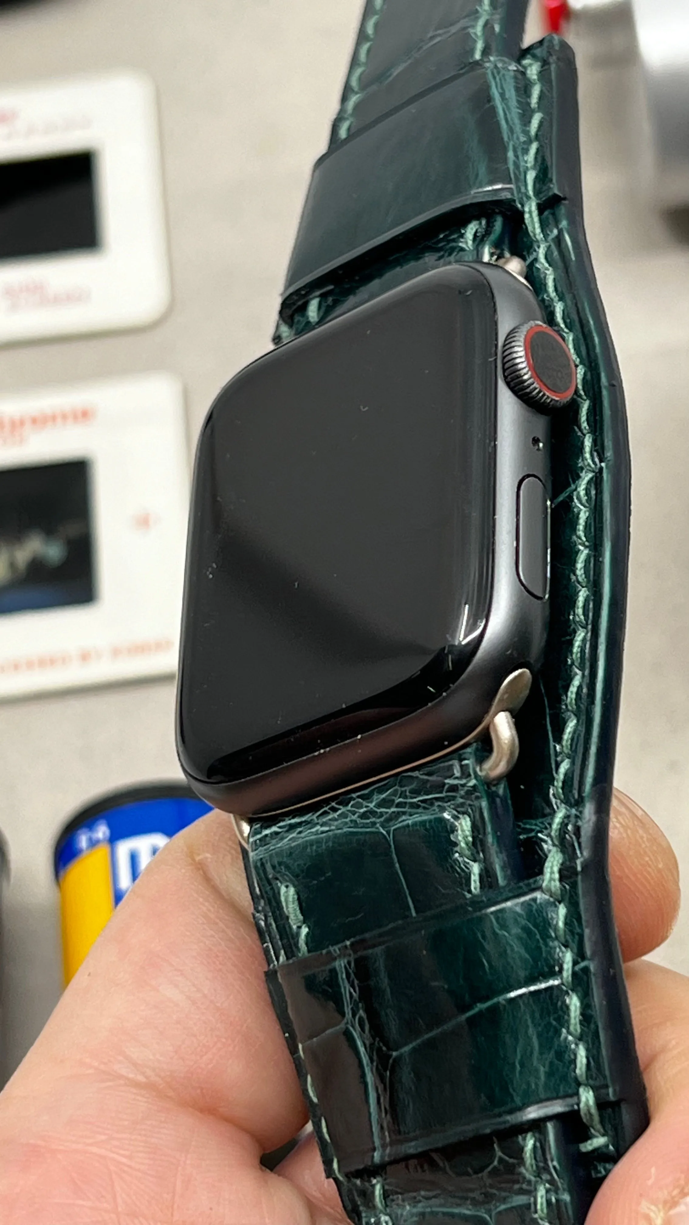 Apple Watch Ultra Watch Band, Apple Watch 49mm 45mm 41mm 40mm Smartwatch Band, Cuff Watch Band, iWatch Band, Green Alligator Watch Straps, Samsung Galaxy Watch Band