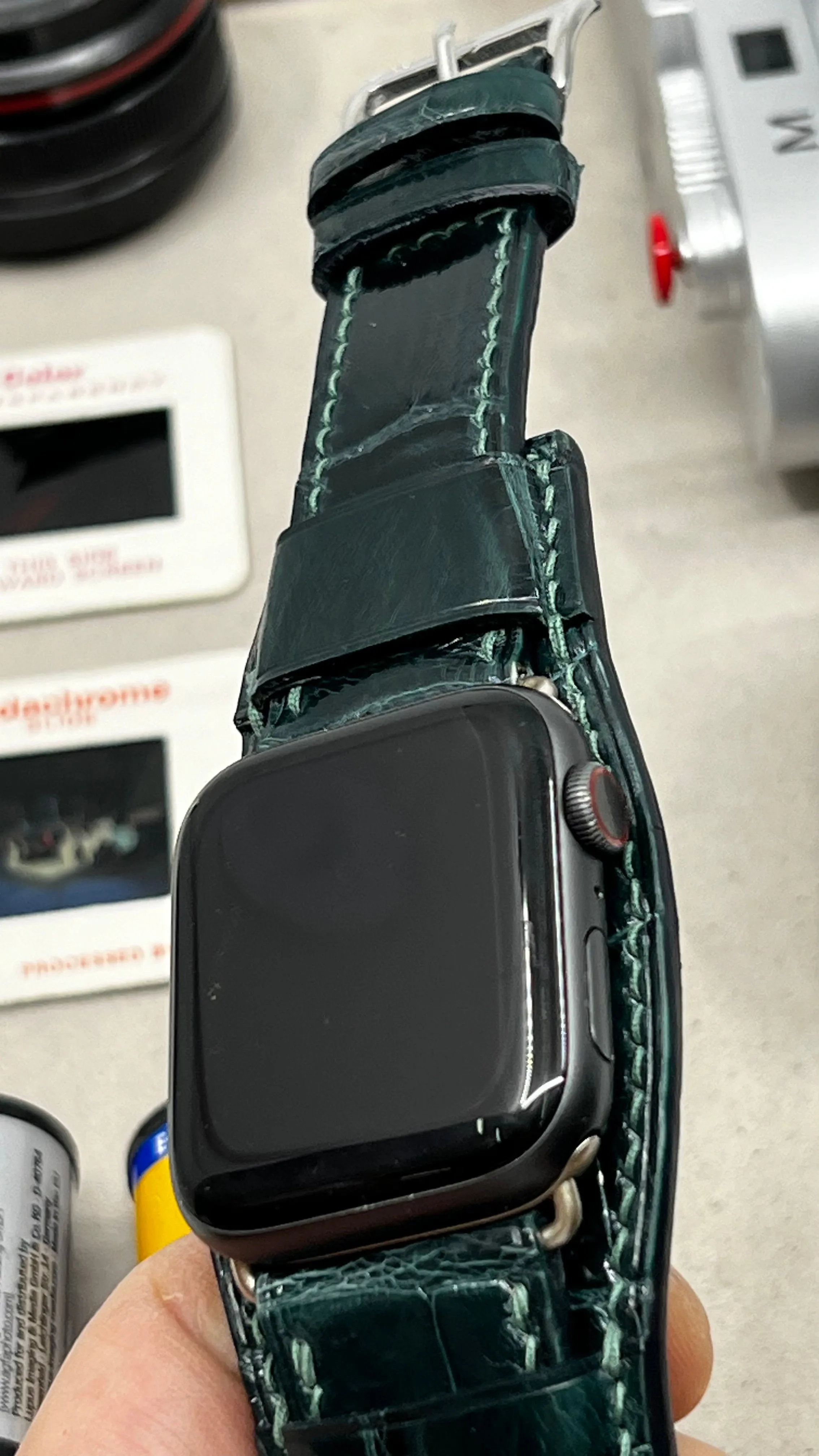 Apple Watch Ultra Watch Band, Apple Watch 49mm 45mm 41mm 40mm Smartwatch Band, Cuff Watch Band, iWatch Band, Green Alligator Watch Straps, Samsung Galaxy Watch Band