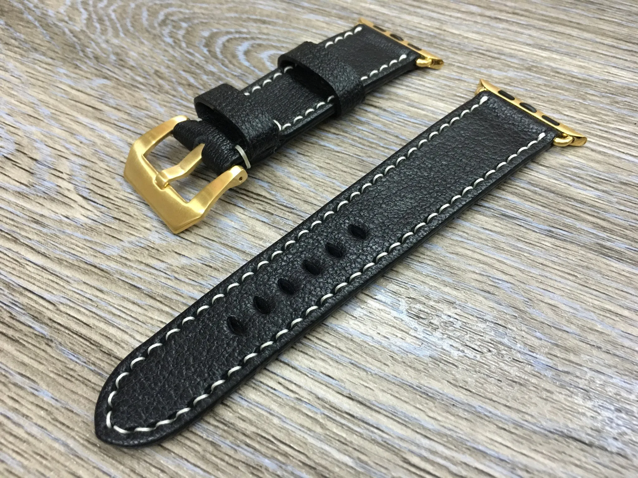 Apple Watch Ultra Watch Band, Apple Watch Band, iwatch Band, Black Leather Watch Strap for Smartwatch, Fitbit, Valentine’s Day gift ideas