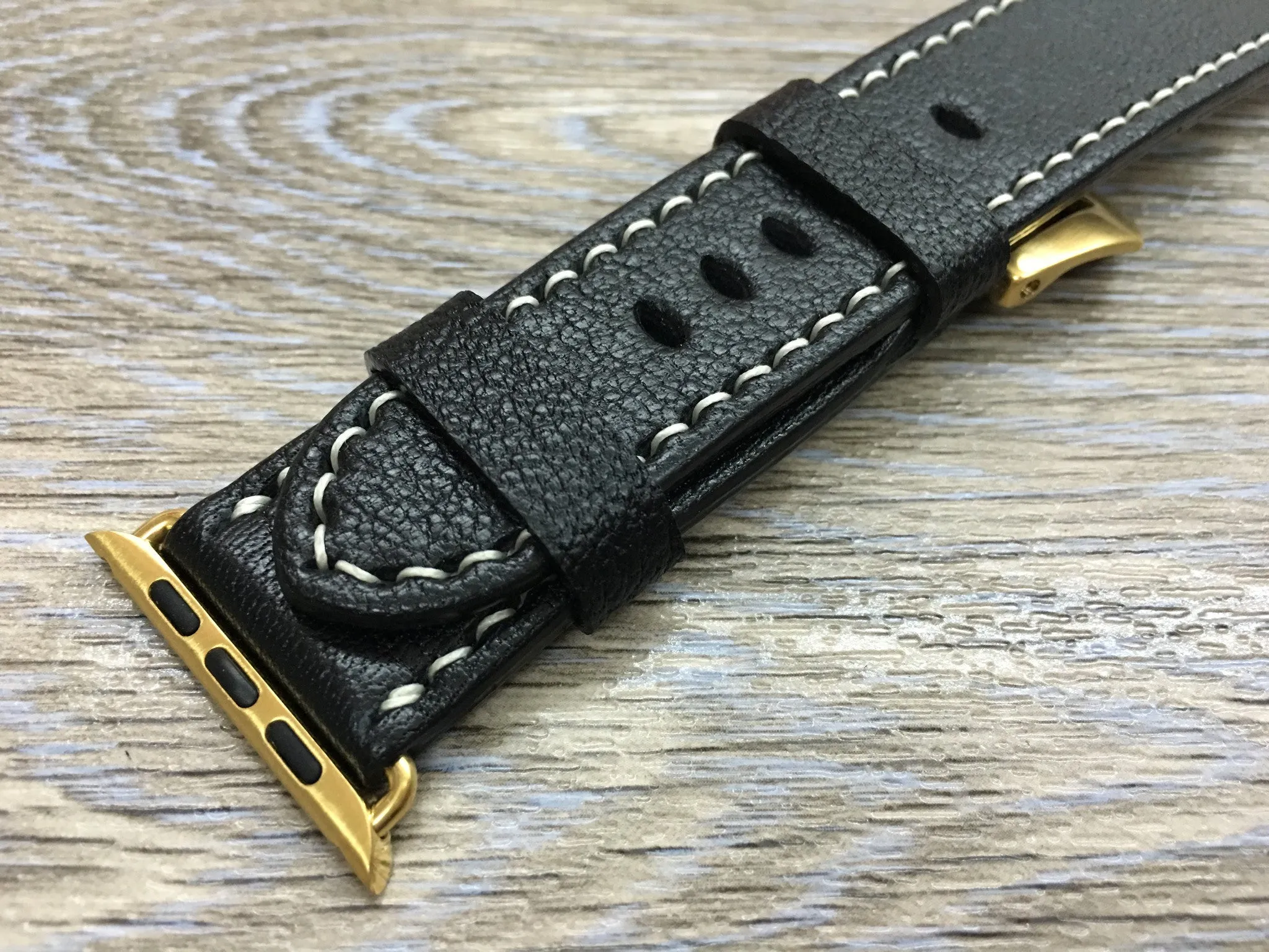 Apple Watch Ultra Watch Band, Apple Watch Band, iwatch Band, Black Leather Watch Strap for Smartwatch, Fitbit, Valentine’s Day gift ideas