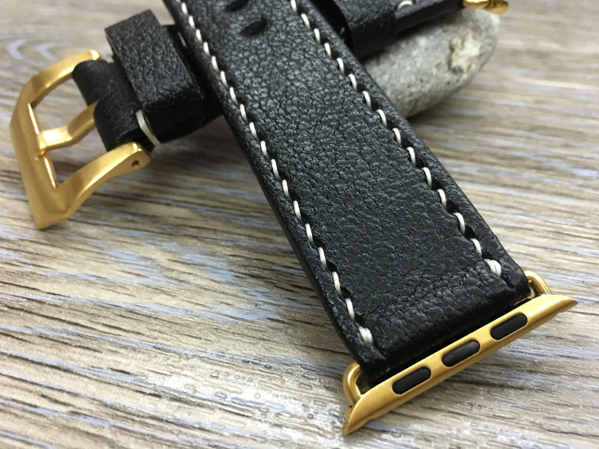 Apple Watch Ultra Watch Band, Apple Watch Band, iwatch Band, Black Leather Watch Strap for Smartwatch, Fitbit, Valentine’s Day gift ideas