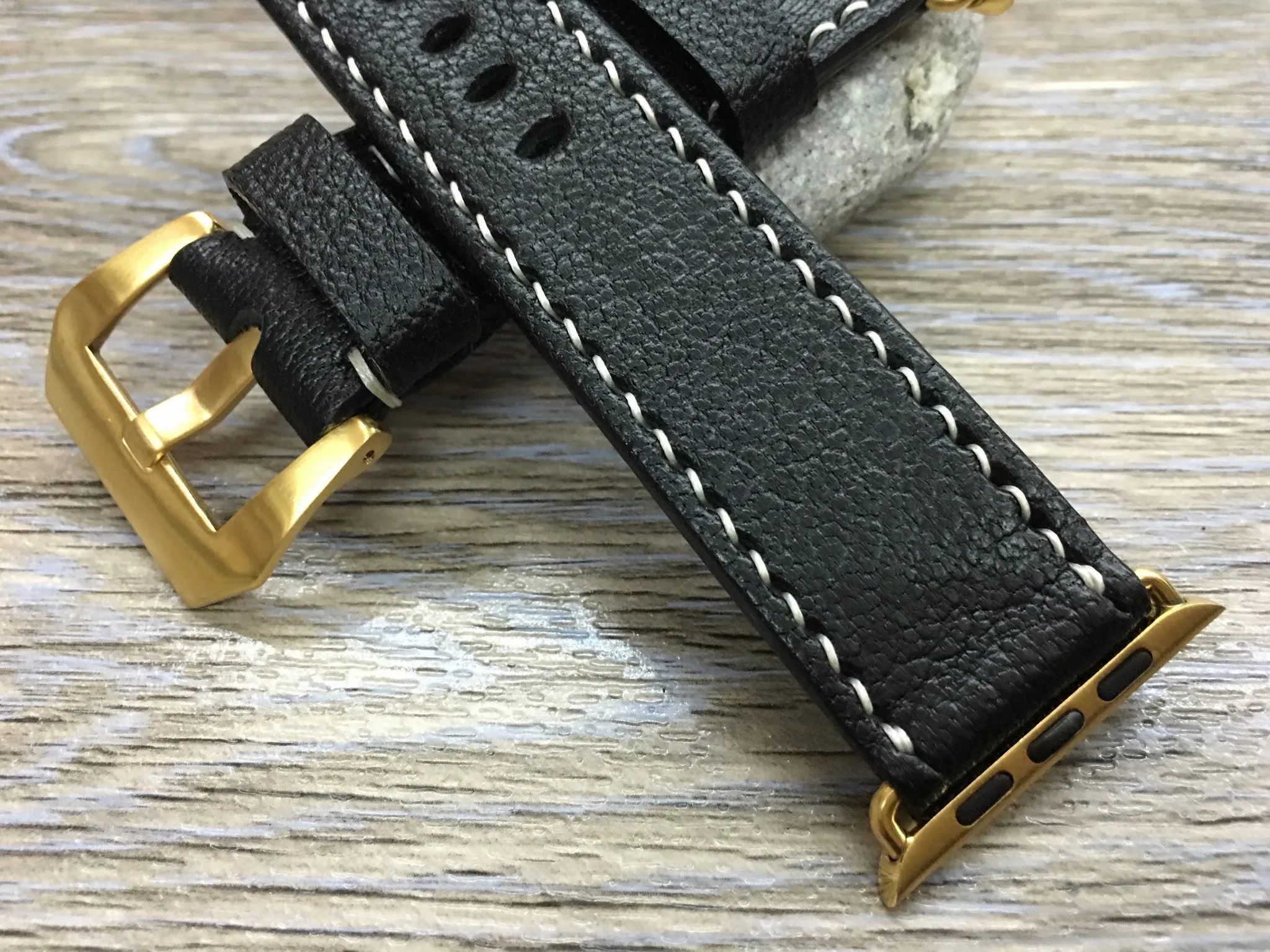Apple Watch Ultra Watch Band, Apple Watch Band, iwatch Band, Black Leather Watch Strap for Smartwatch, Fitbit, Valentine’s Day gift ideas