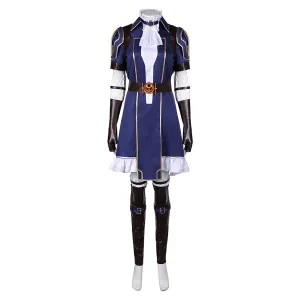 Arcane: League of Legends Season 2 Caitlyn Sleeveless Blue Outfit Cosplay Costume Halloween Carnival Suit