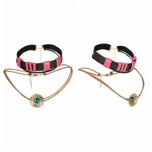 Arcane League of Legends Season 2 Jinx Cosplay Necklace Unisex Black Pink Halloween Carnival Suit