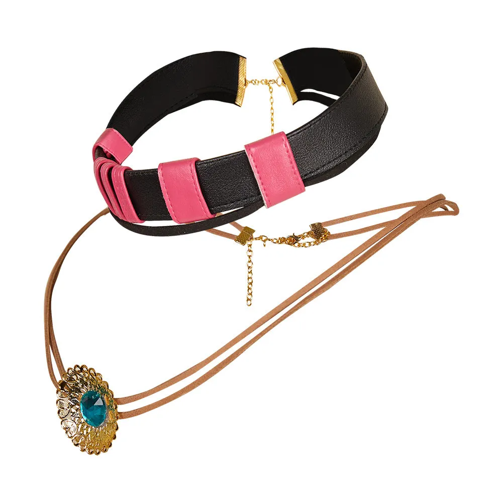 Arcane League of Legends Season 2 Jinx Cosplay Necklace Unisex Black Pink Halloween Carnival Suit