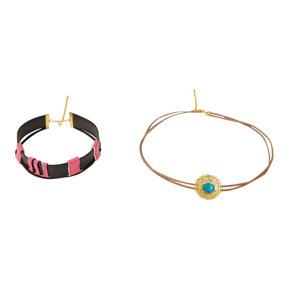 Arcane League of Legends Season 2 Jinx Cosplay Necklace Unisex Black Pink Halloween Carnival Suit