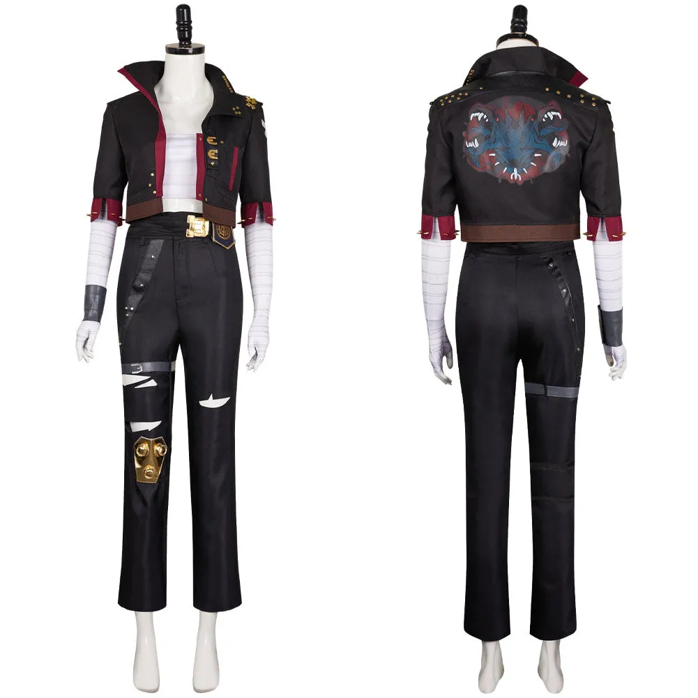 Arcane League of Legends Season 2 Vi Cosplay Costume Female Black Outfits Halloween Carnival Suit