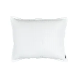 Aria Quilted Standard Pillow White Matte Velvet 20X26 (Insert Included)