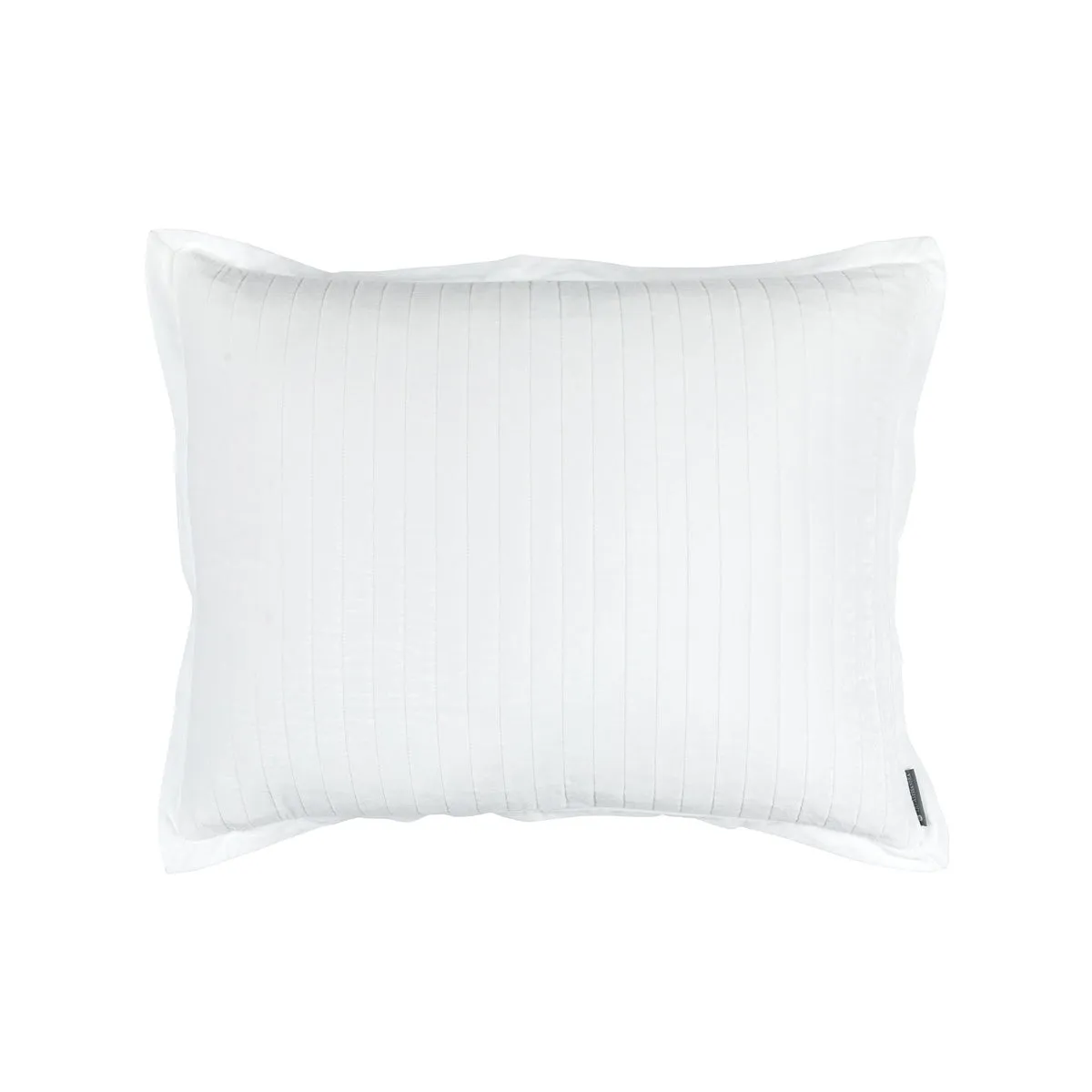 Aria Quilted Standard Pillow White Matte Velvet 20X26 (Insert Included)