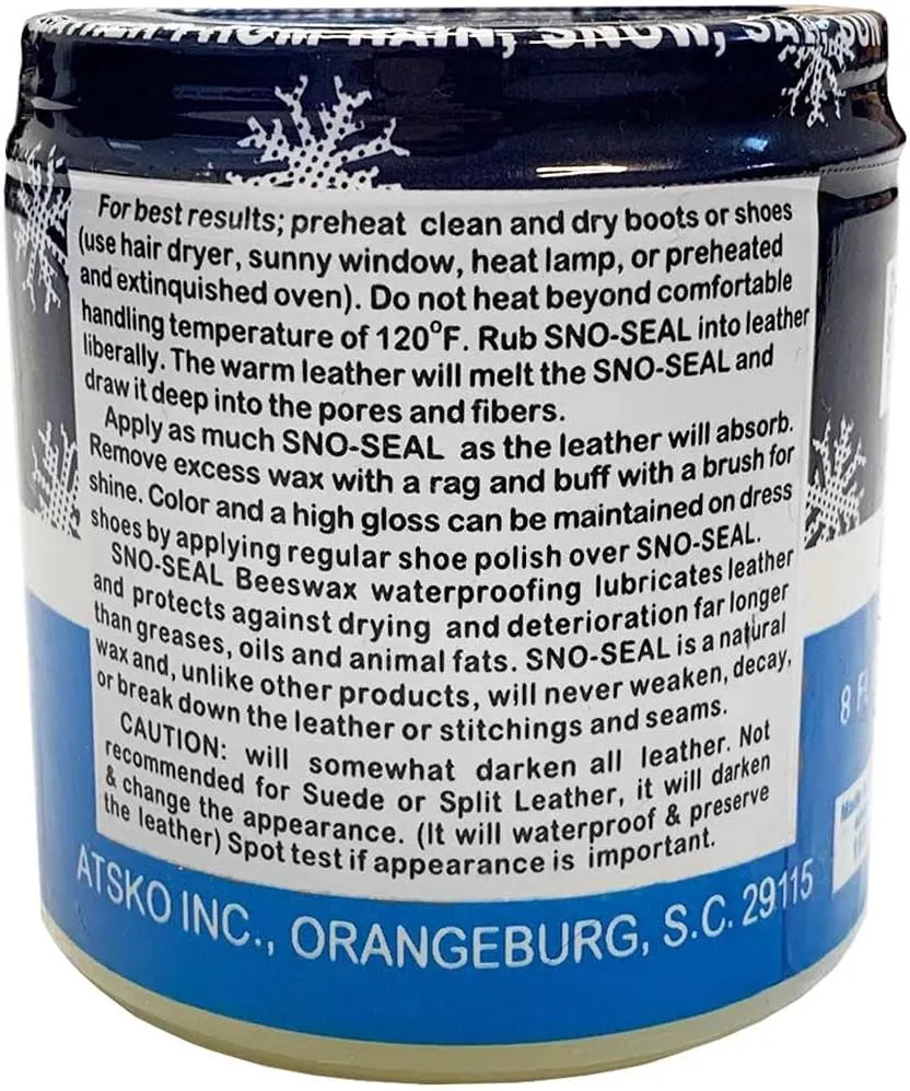 Atsko Sno-Seal Beeswax Waterproofing Jar 7 oz