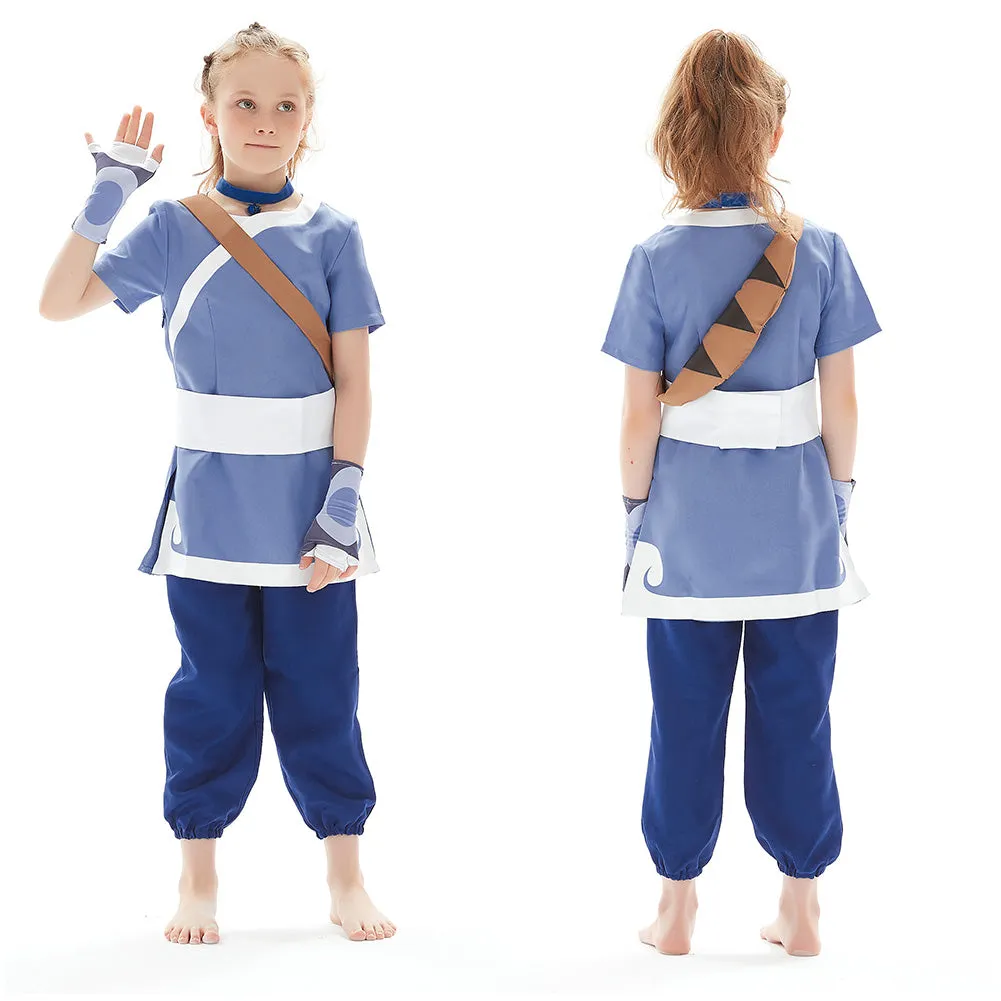 Avatar: The Last Airbender Halloween Carnival Suit Katara Cosplay Costume for Kids Children