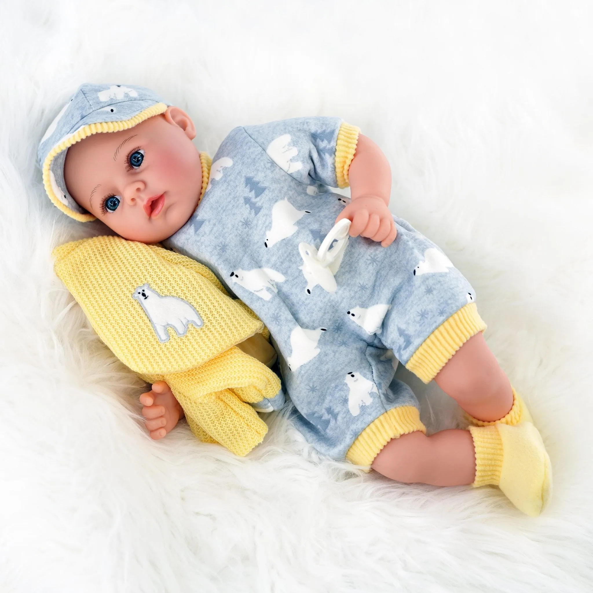 Baby Doll With Dummy & Sounds Yellow
