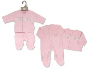 Baby Girls 2 pcs Set with Smocking - Hug Me  (NB-6) (PK6) BW-13-385