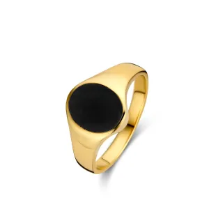 Bague chevalière - Or Jaune et Onyx (062713/O)
