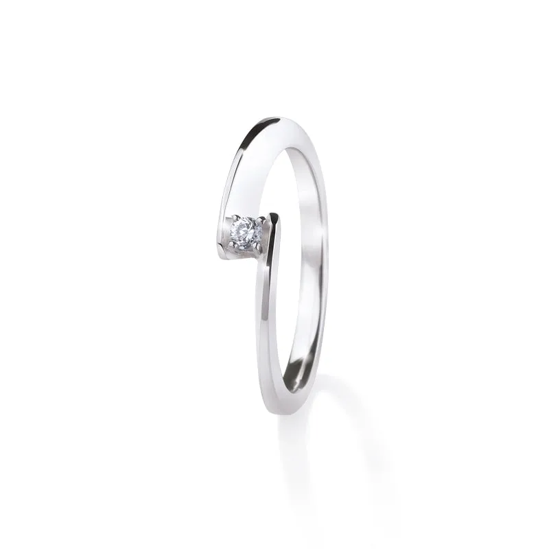 Bague Garel Envol solitaire - Or Blanc, Diamants (04BB06G)
