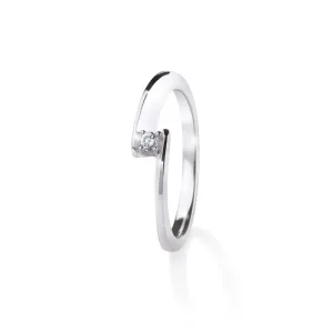 Bague Garel Envol solitaire - Or Blanc, Diamants (04BB06G)
