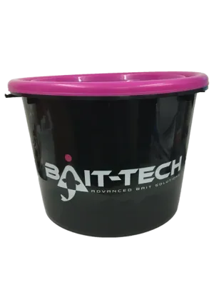 BAIT TECH Groundbait Bucket & Lid - Black/Pink