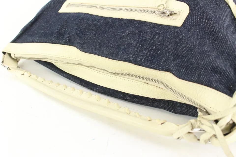 Balenciaga Denim Classic Hardware Day Hobo Black 89ba52s