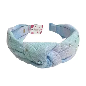 Bari Lynn Glitter Tie Dye Heart Knot Headband w/Crystals - Cotton Candy