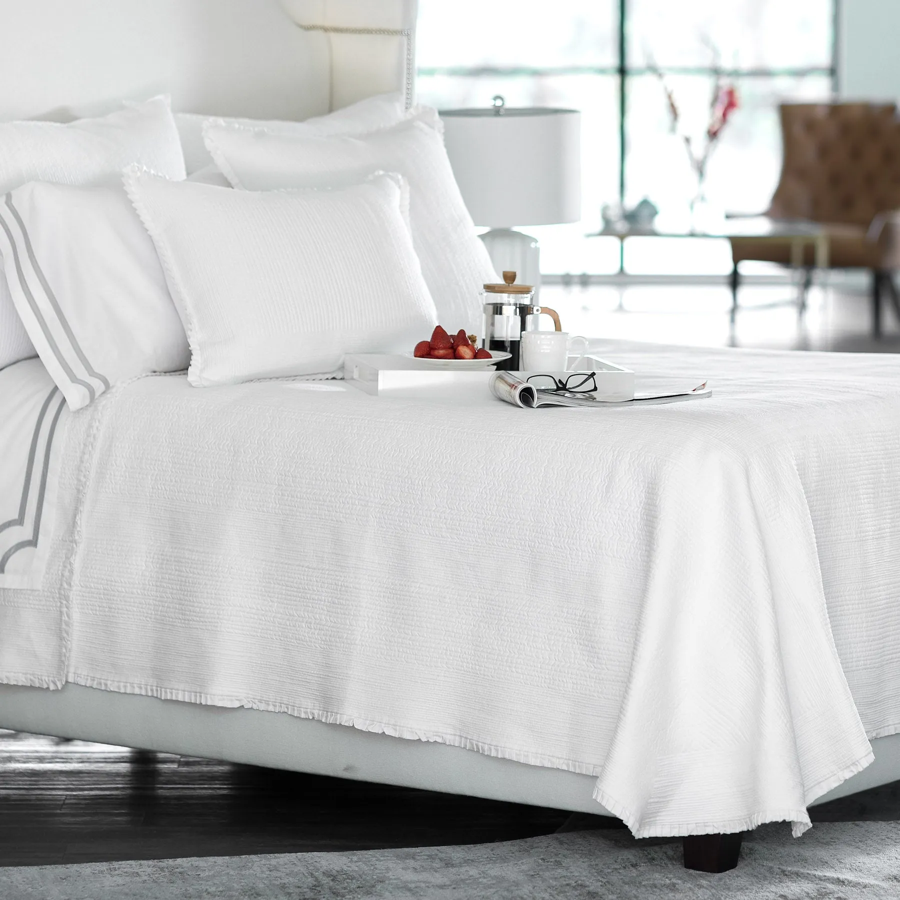 Battersea Coverlet White Cotton
