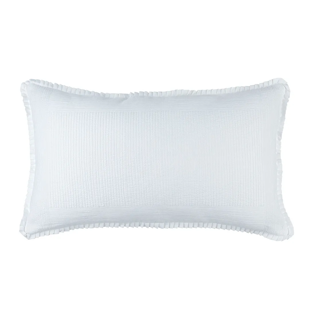 Battersea King Pillow White Cotton 20X36 (Insert Included)