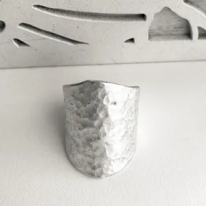 B.D.V. modern hammered minimalist metal adjustable ring