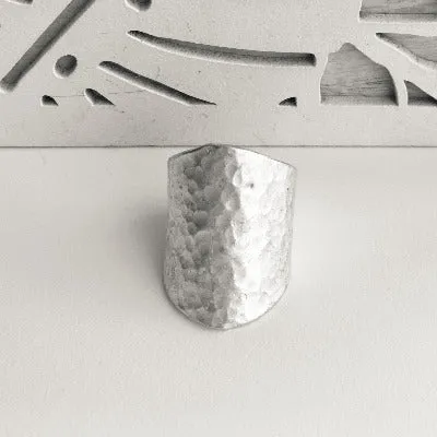 B.D.V. modern hammered minimalist metal adjustable ring