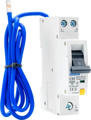 BG CUCRC40 40A SP 1 Module C Curve 6kA 30mA Type AC Compact RCBO