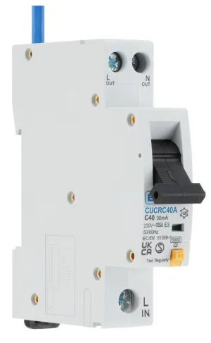 BG CUCRC40A 40A SP 1 Module C Curve 6kA 30mA Type A Compact RCBO