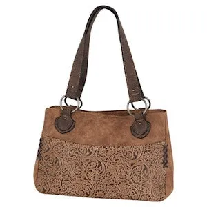 BG22110867 Purse -Justin Satchel Weathered Brn w/Tooling