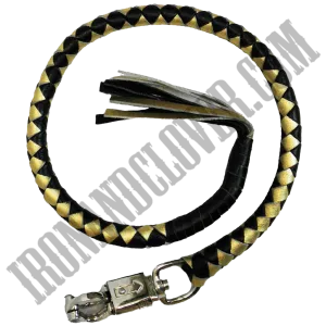 Black & Gold Leather Get Back Whip