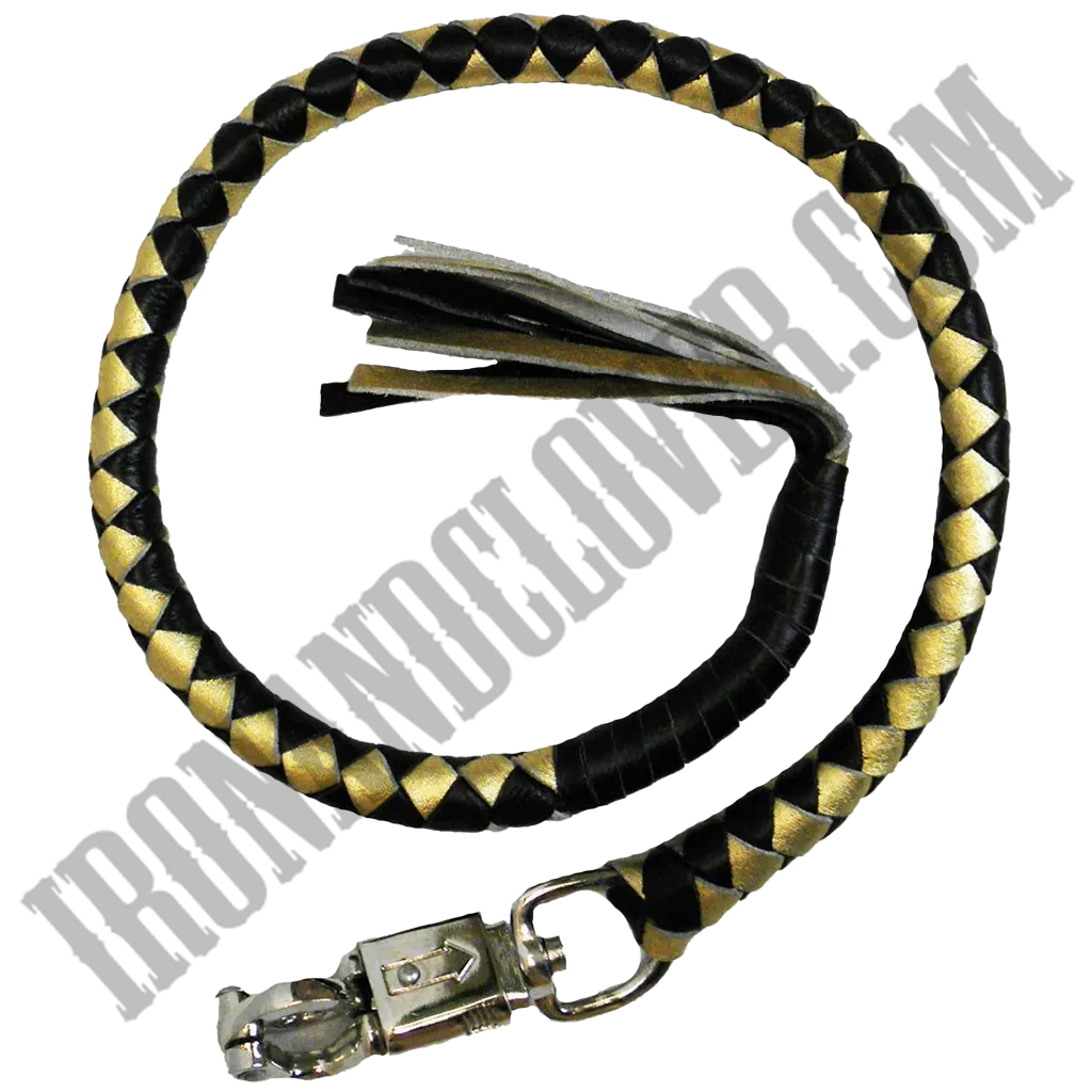 Black & Gold Leather Get Back Whip