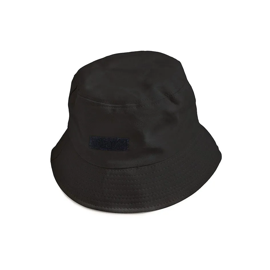 Black Bucket Hat with Velcro Patch {Bucket Hat}