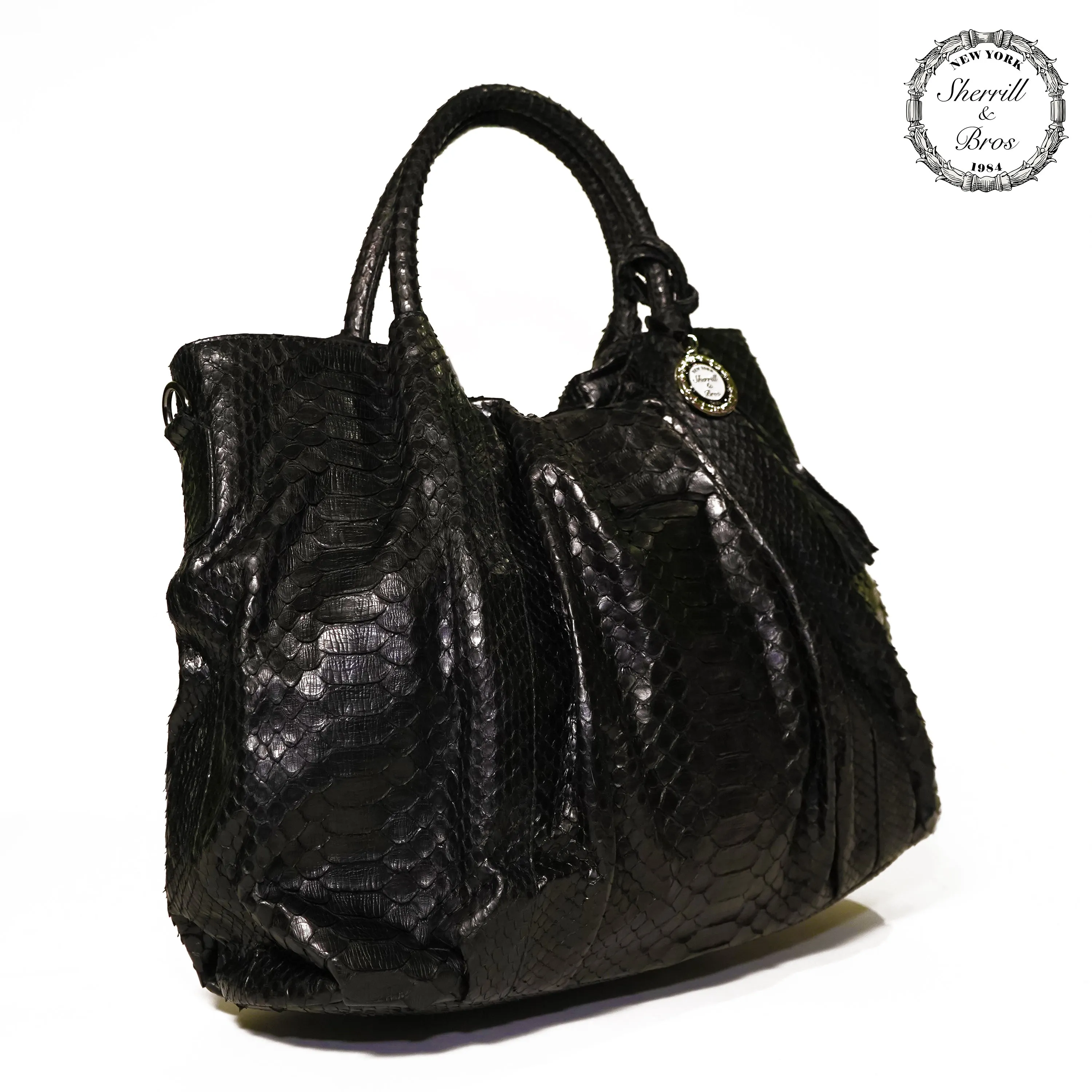 Black Genuine Python Hobo "Milyn"