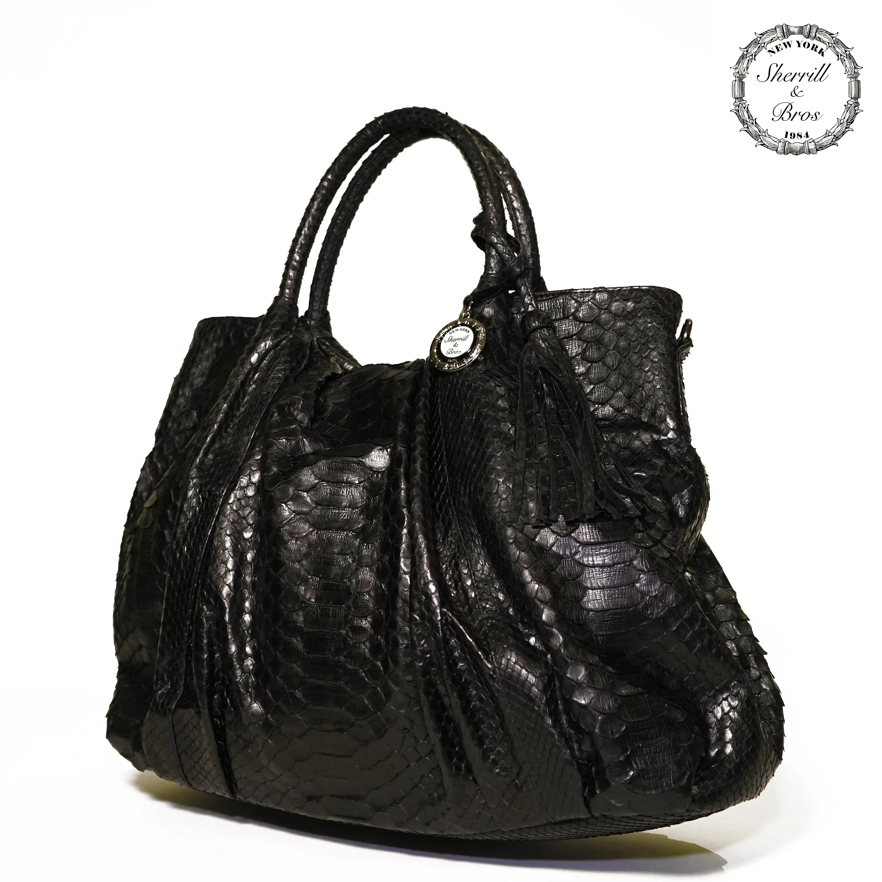 Black Genuine Python Hobo "Milyn"