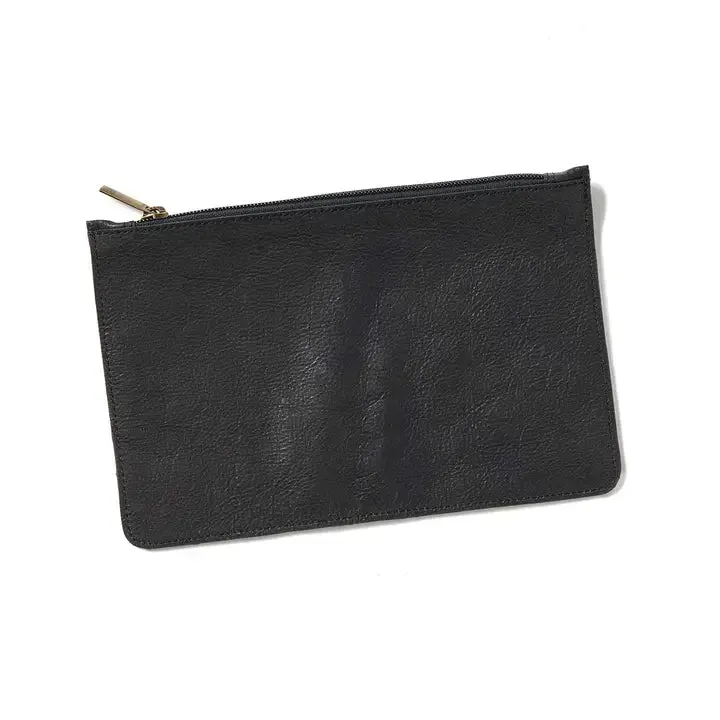 Black large leather slouch hobo