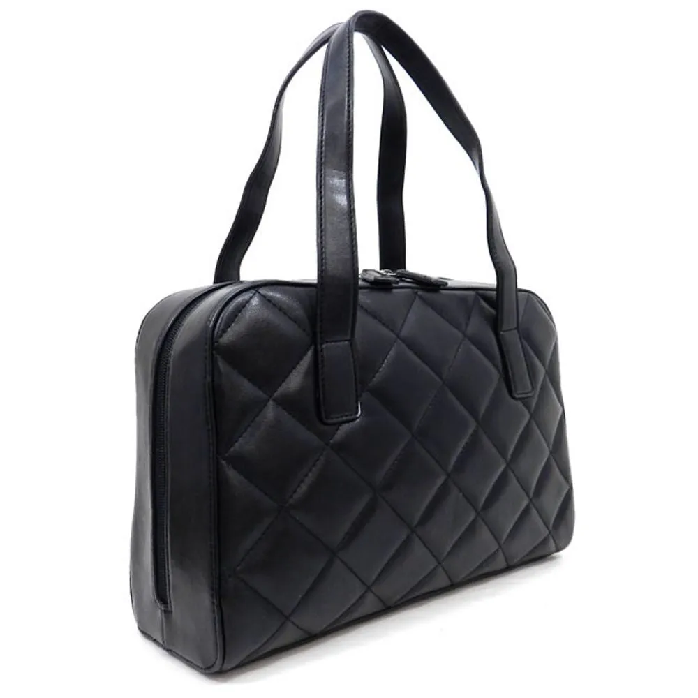 black Quilted doctor bag bible Designer Inspired bold pillow puff stitch handbag