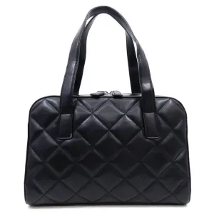 black Quilted doctor bag bible Designer Inspired bold pillow puff stitch handbag