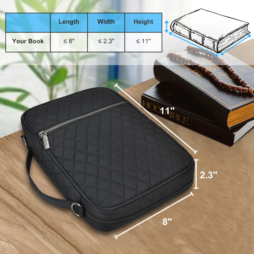 Black Quilted NGIL Bible Case Cover