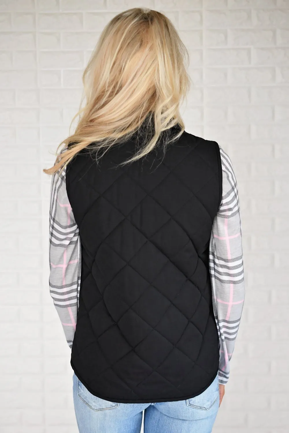 Black Quilted Vest