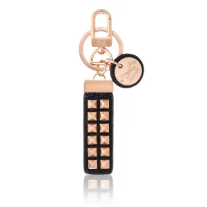 Black Stingray Keychain with Pink Gold Studs