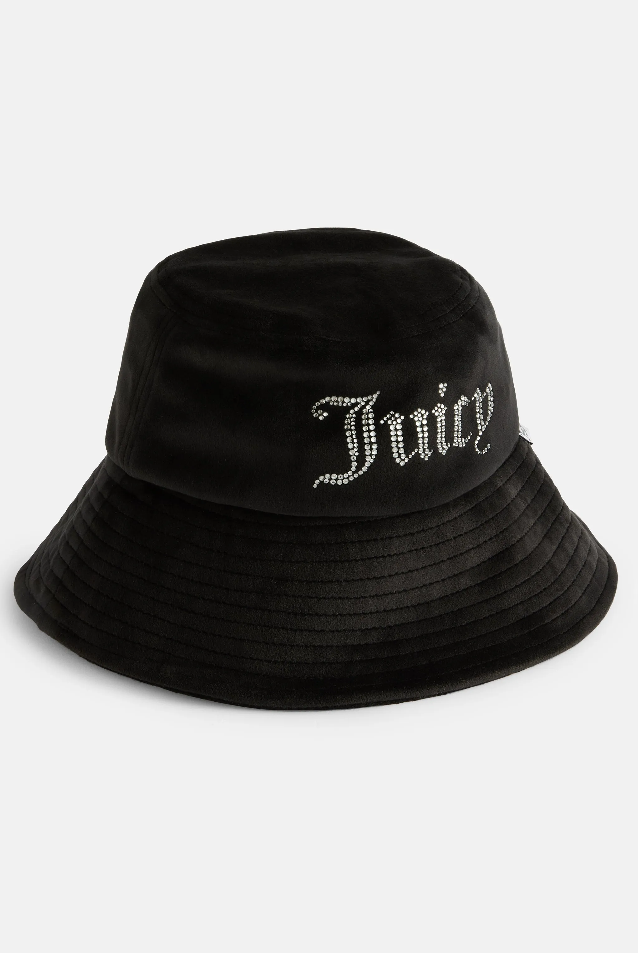 BLACK WIDE BRIM VELOUR BUCKET HAT