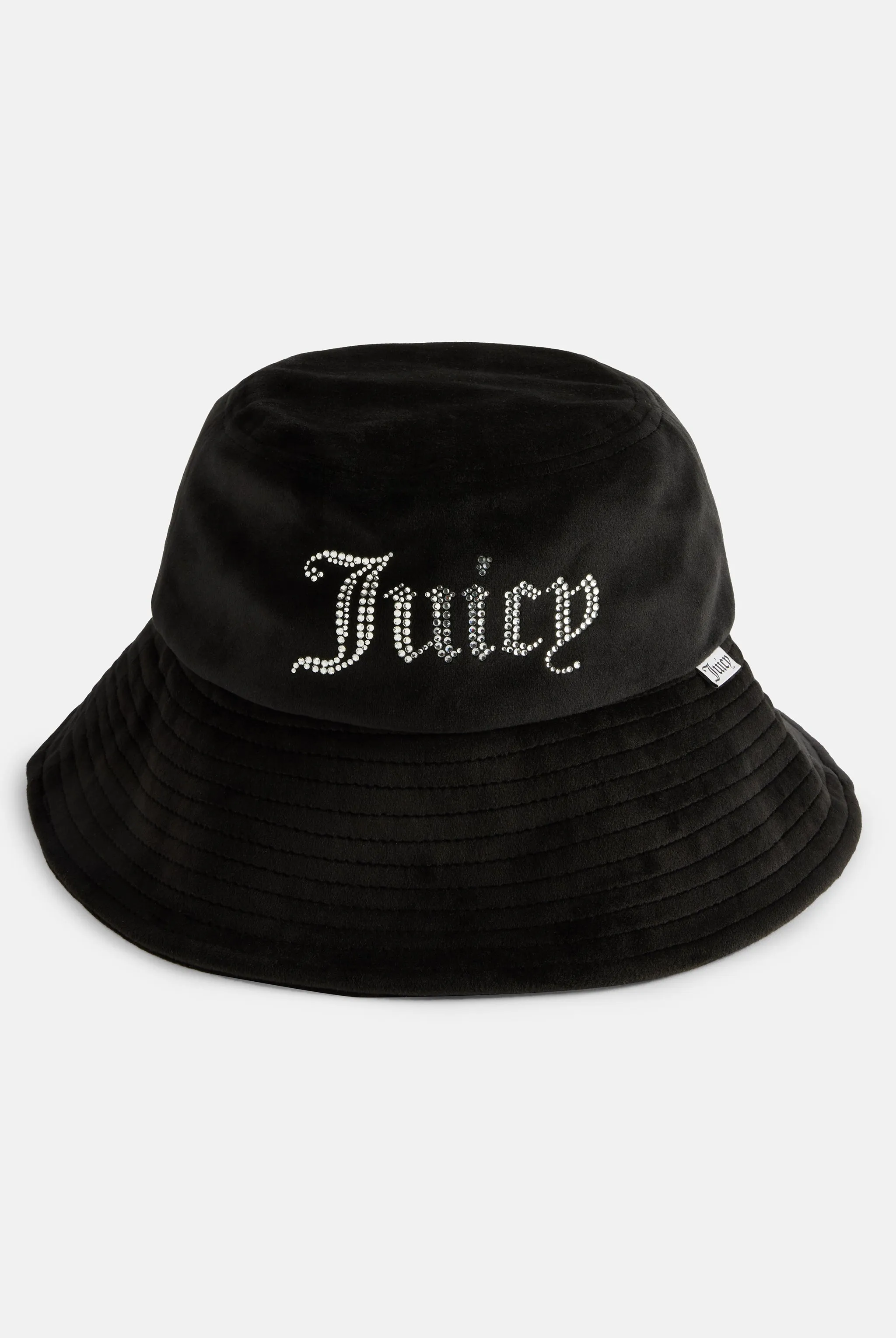 BLACK WIDE BRIM VELOUR BUCKET HAT
