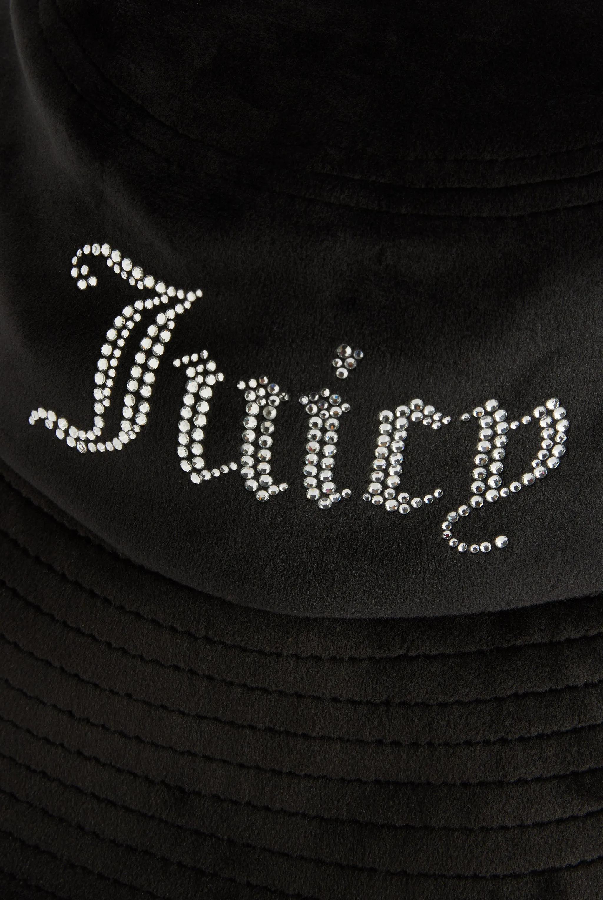 BLACK WIDE BRIM VELOUR BUCKET HAT