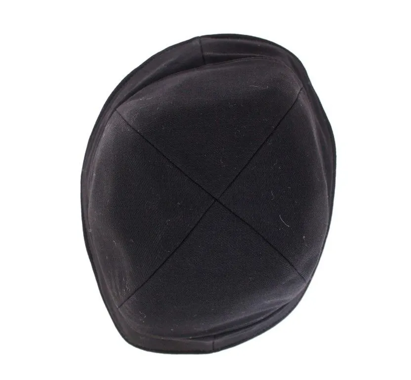 Black Wool Silk Logo Hat Cappelo