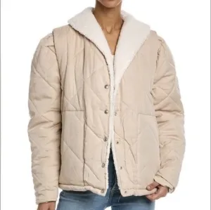 Blank NYC Quilted Jacket, Medium, Beige