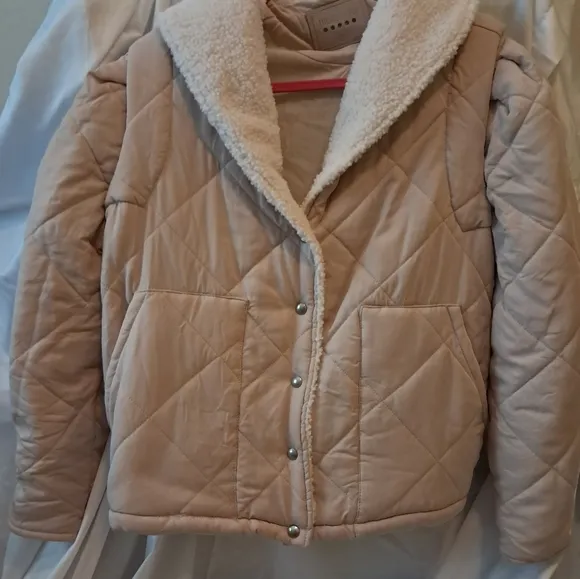 Blank NYC Quilted Jacket, Medium, Beige