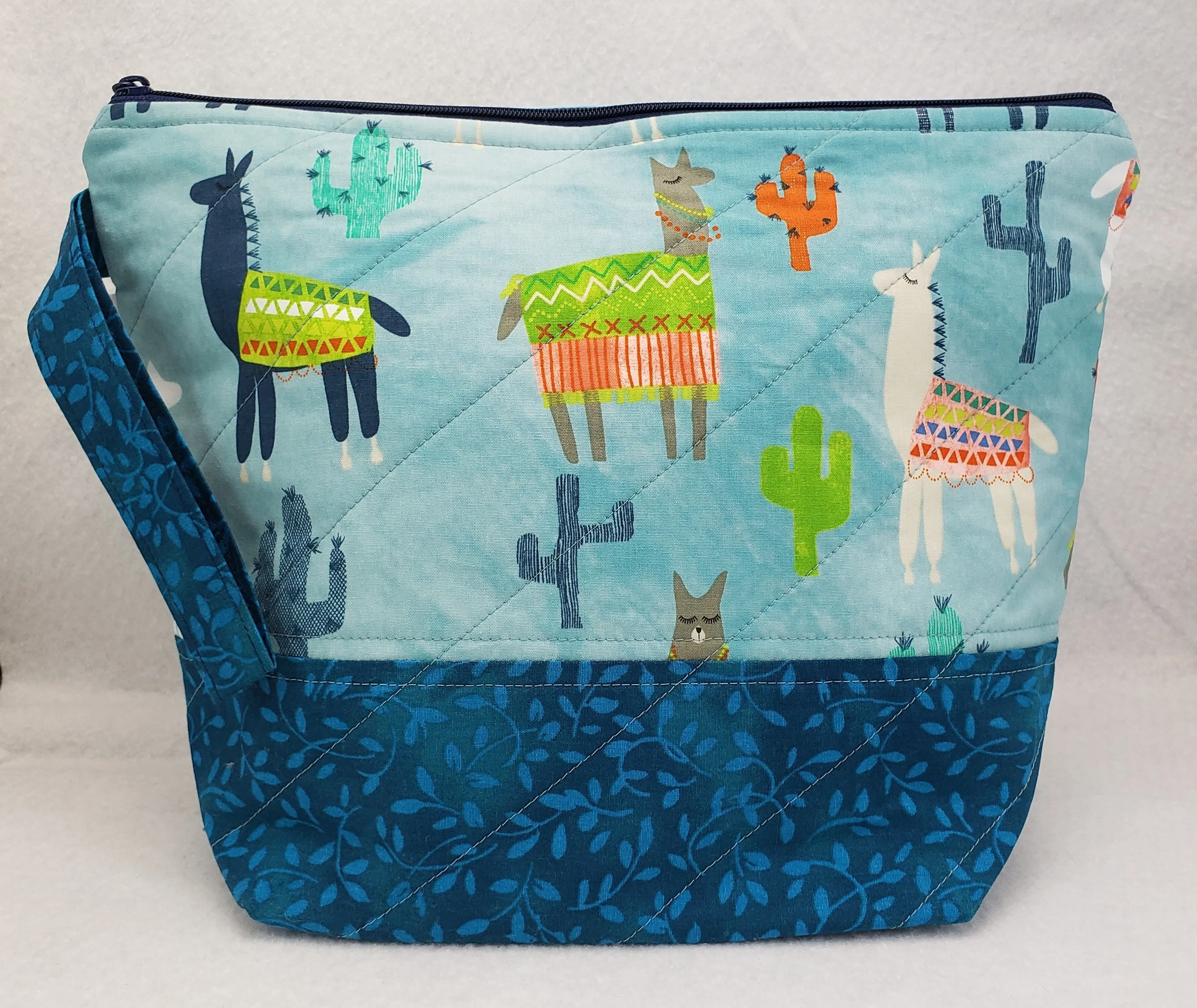 Blue Llamas - Project Bag - Medium