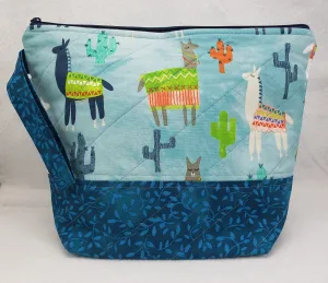 Blue Llamas - Project Bag - Medium